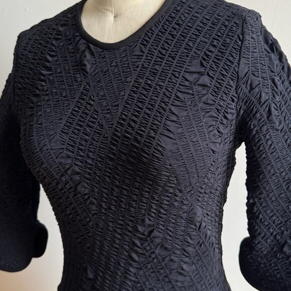 ELLERY Black Crinkle Shirred Top - Picture 5 of 9